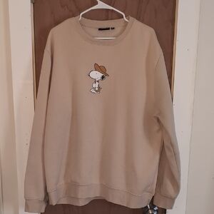 Peanuts Tan Sweatshirt with Snoopy